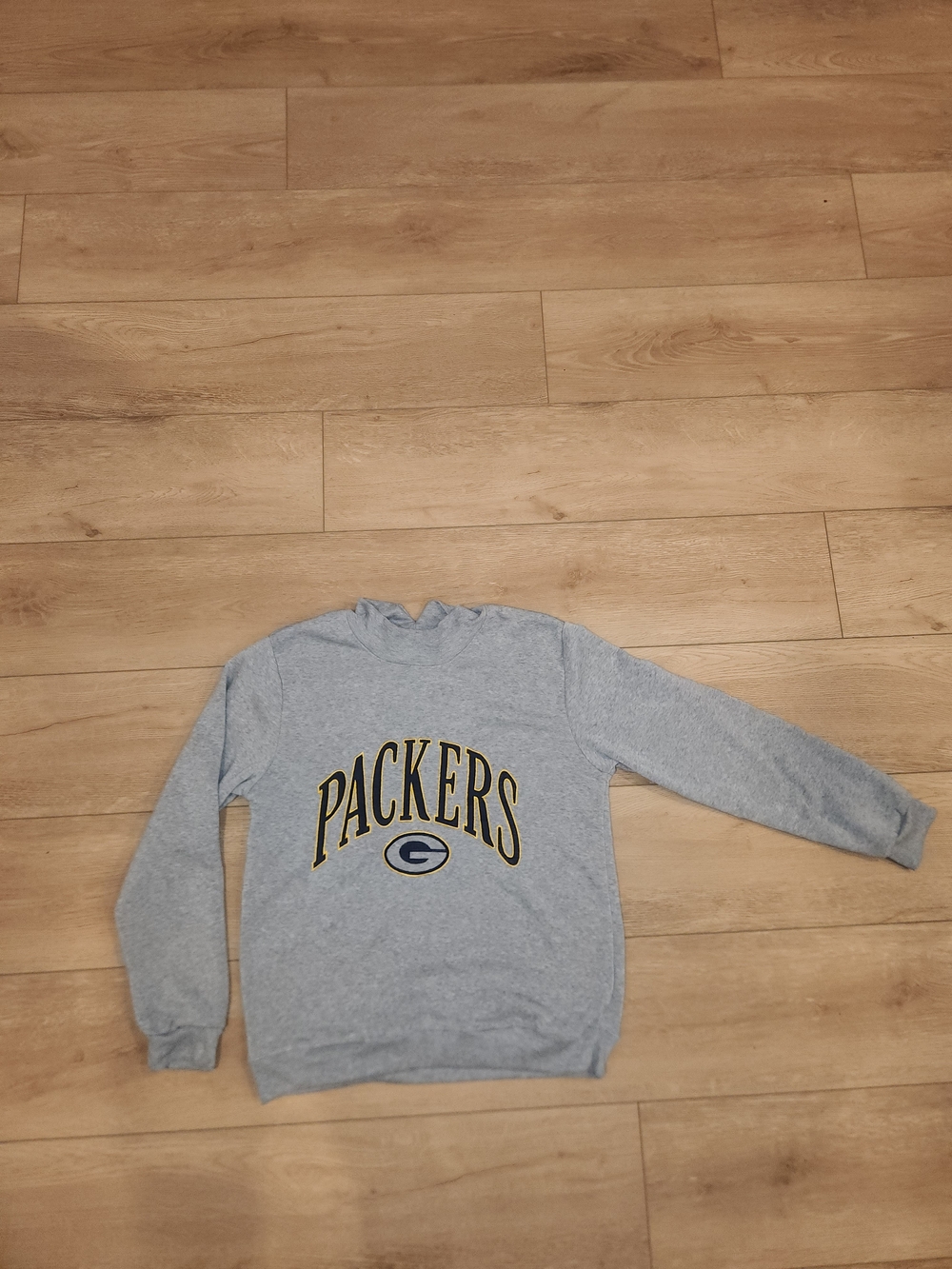 Vintage Y2K NFL Greenbay Packers Embroidered Gray Crewneck Sweater Mens Med or L